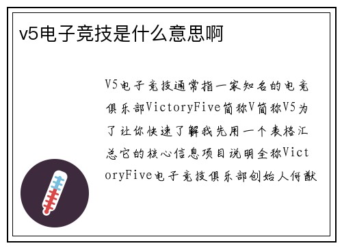 v5电子竞技是什么意思啊